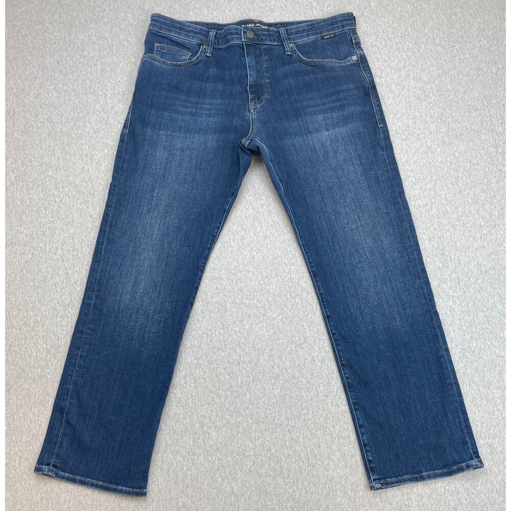 Mavi‎ Jeans Mens 35 Blue Cotton Blend Stretch MATT Relaxed Straight Leg